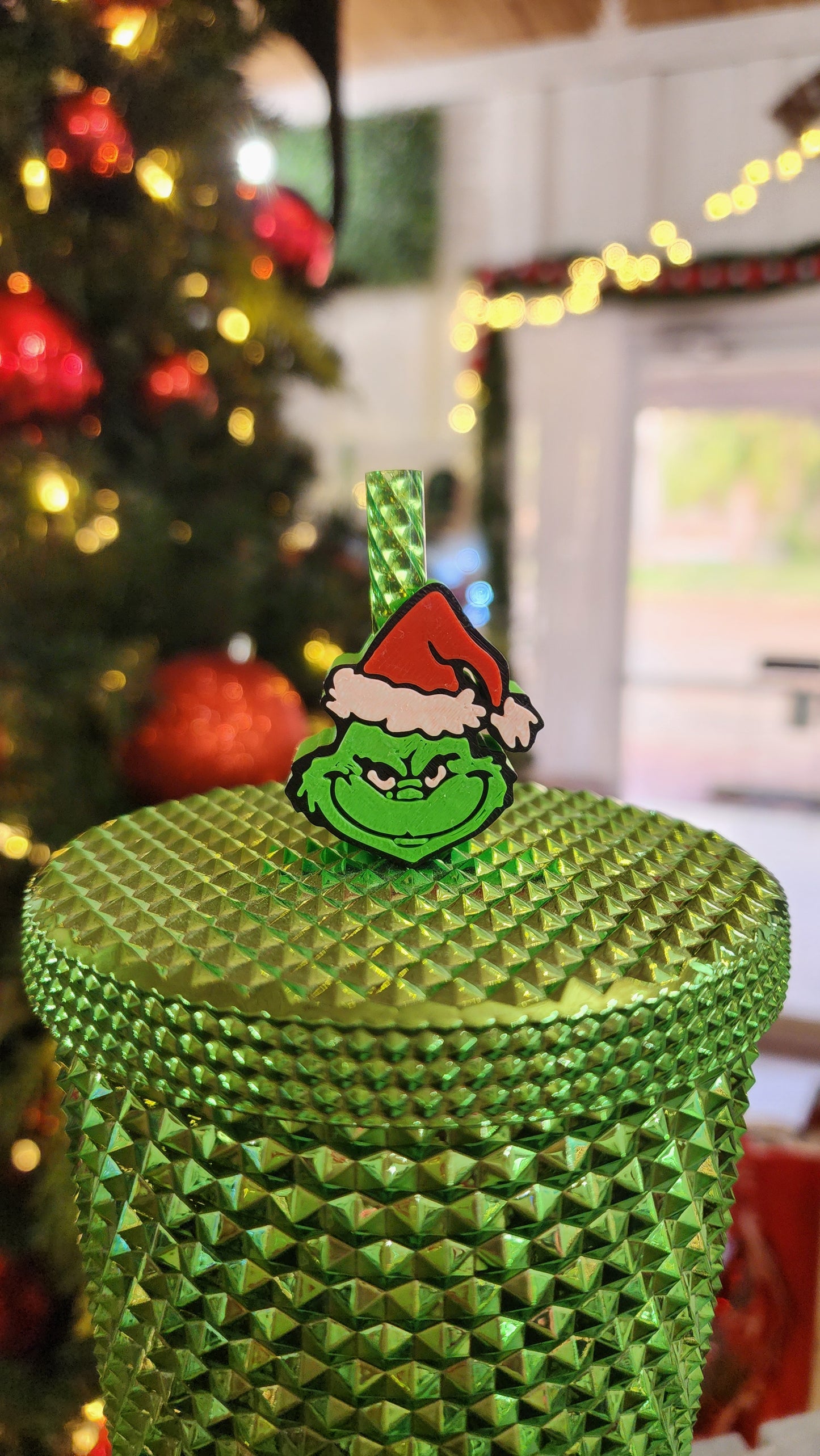 Grinchy Straw Topper