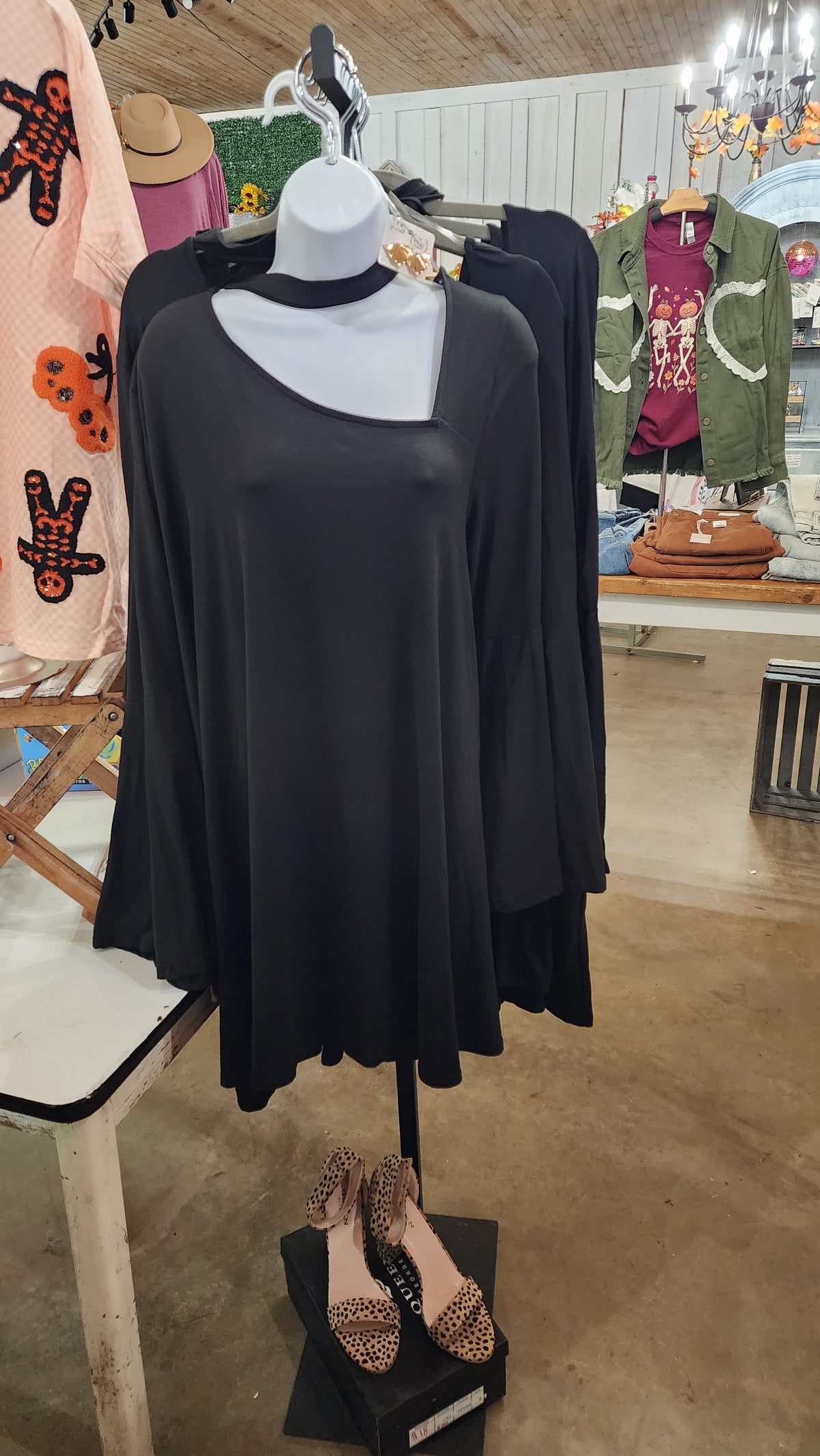 Plus Bell Sleeve Swing Dress