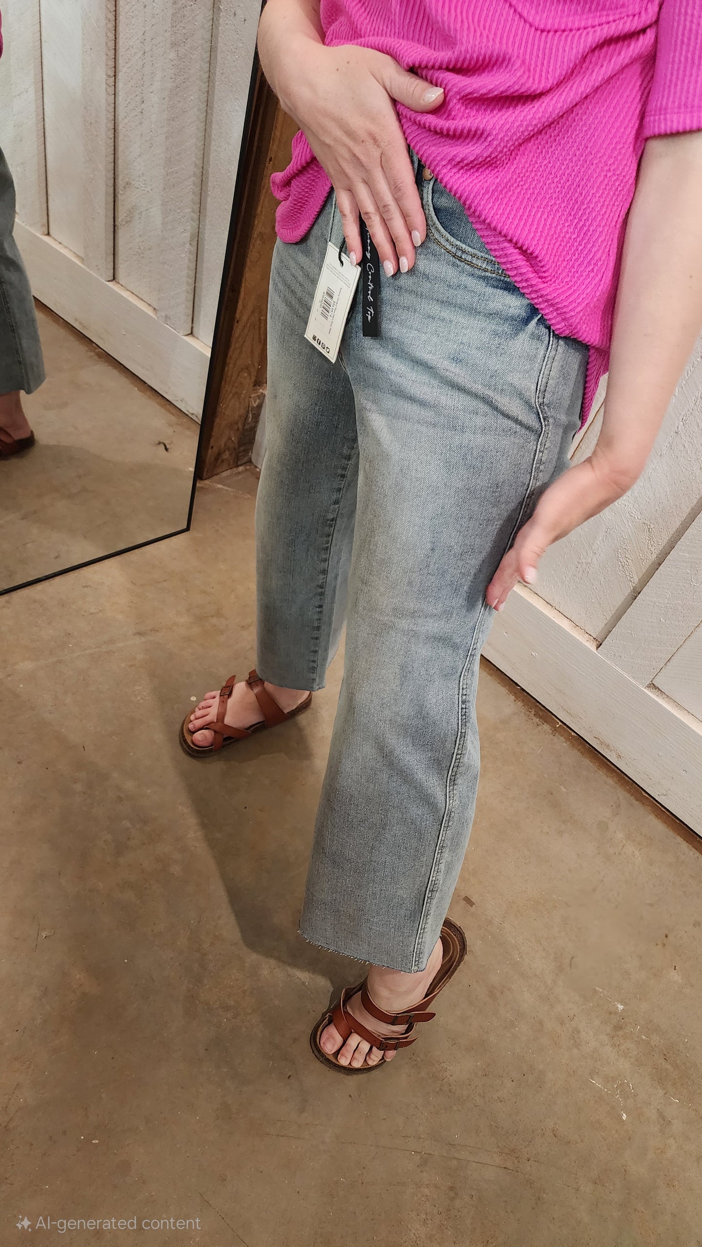 Judy Blue Tummy Control Raw Hem Crop Wide