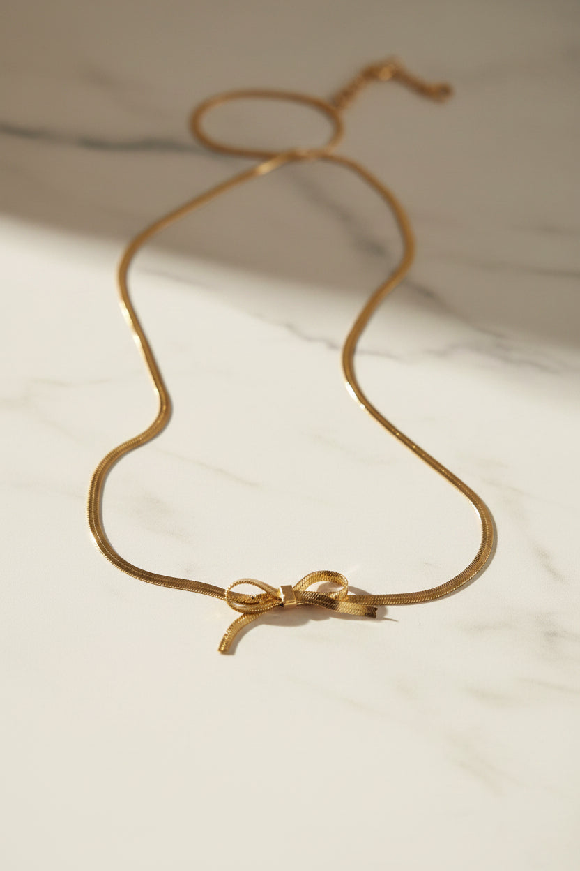 Stainless Steel Bow Necklace