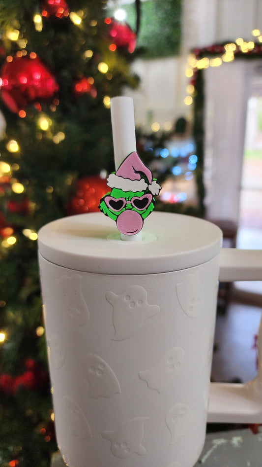Grinchy Bubblegum Straw Topper