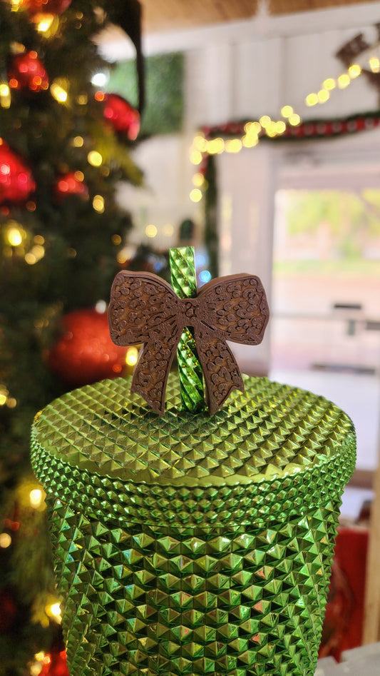 Leopard Print Straw Topper BOW 🎀