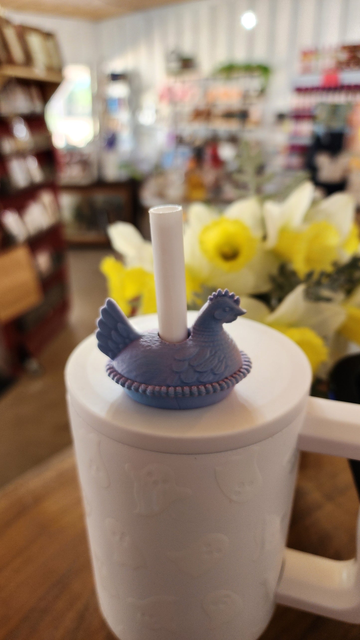 Hen In A Basket Straw Topper