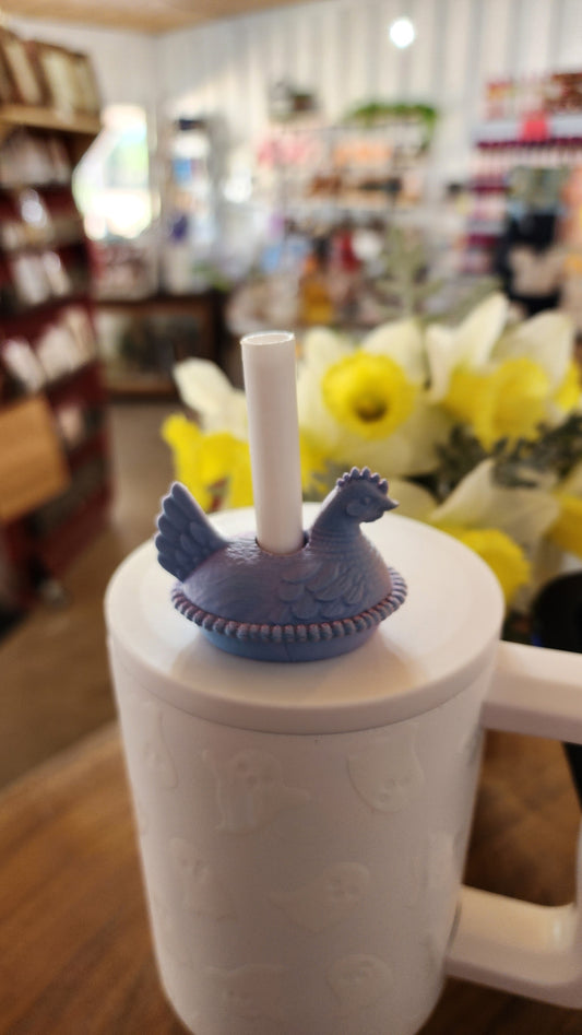 Hen In A Basket Straw Topper