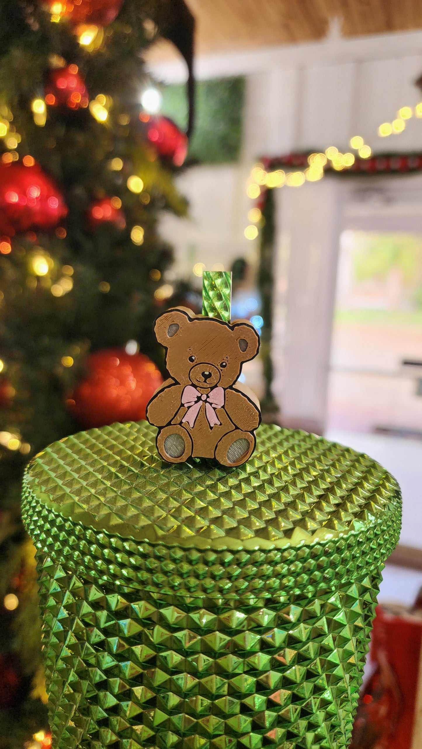 Teddy Bear Straw Topper 🐻