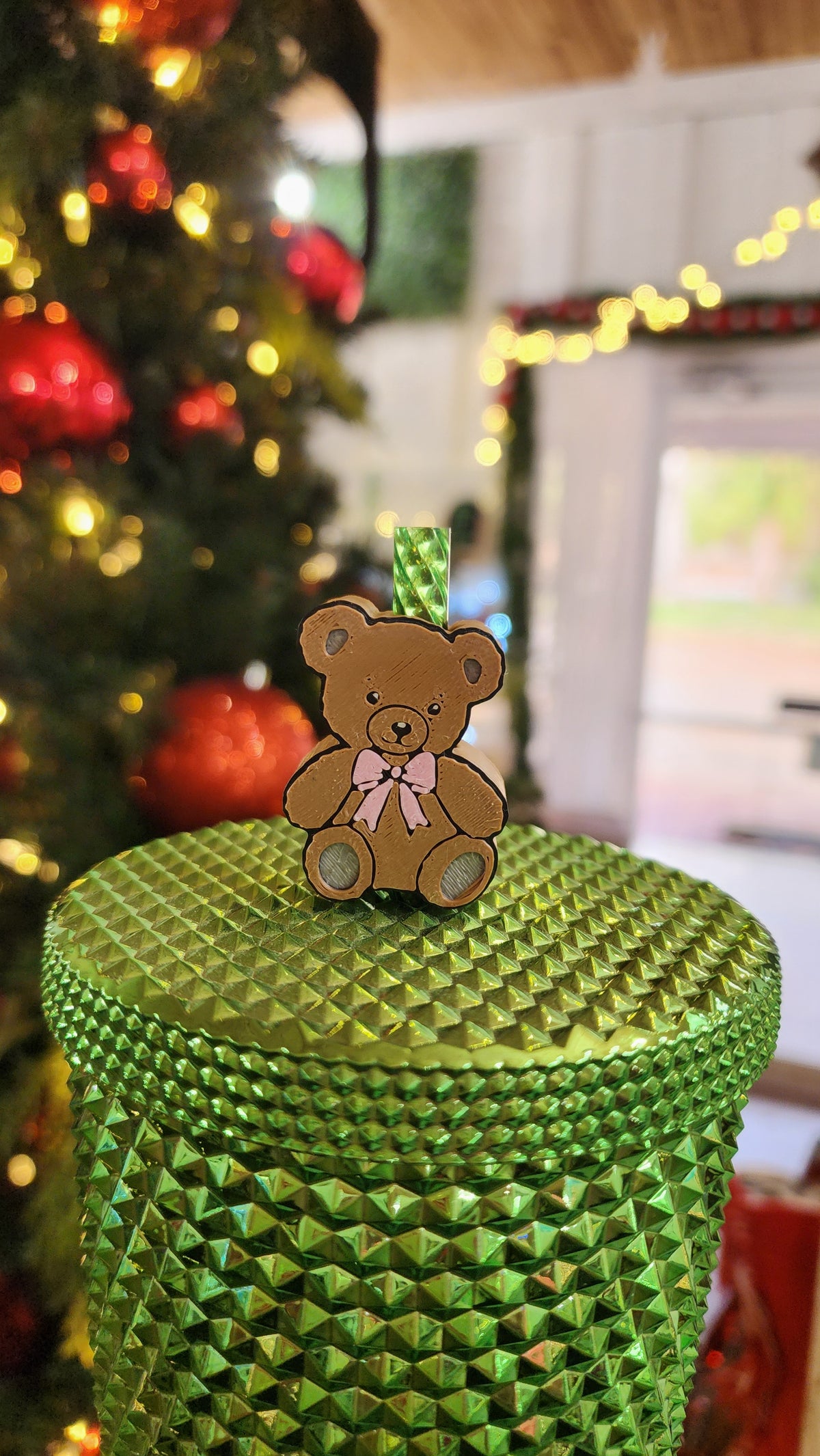 Teddy Bear Straw Topper 🐻