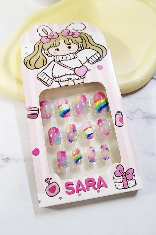 Kids Pre Glued Press On Nail Set